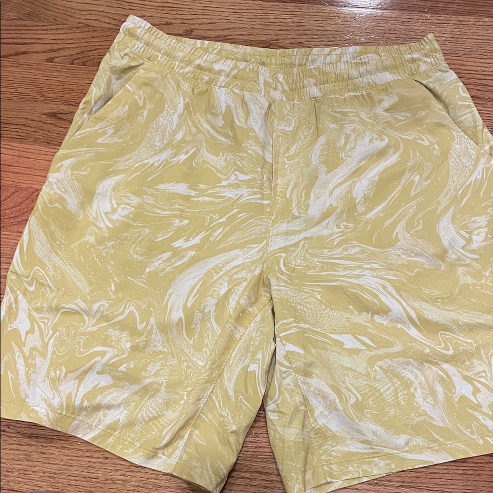 Lululemon Athletica Yellow and White Athletic Shorts
